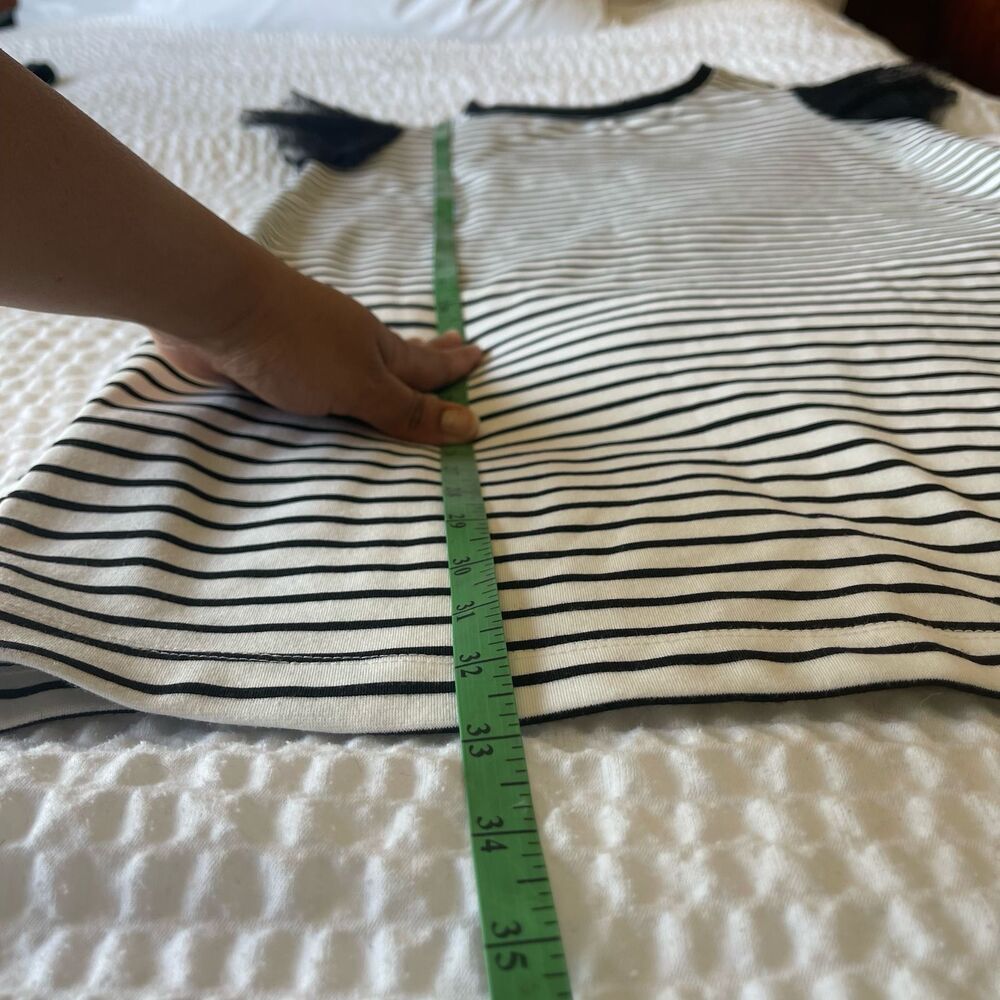 Adrienne Vittadini Women's Dresses Black White Stripe Mini Dress Size XS - Picture 7 of 8